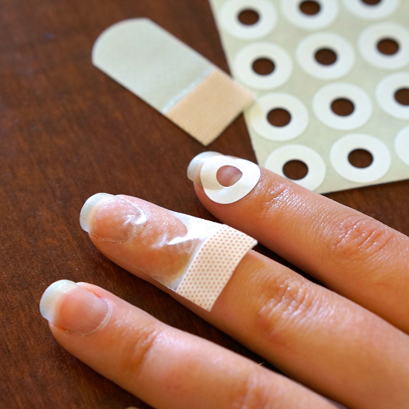 manicure with bandaids 
